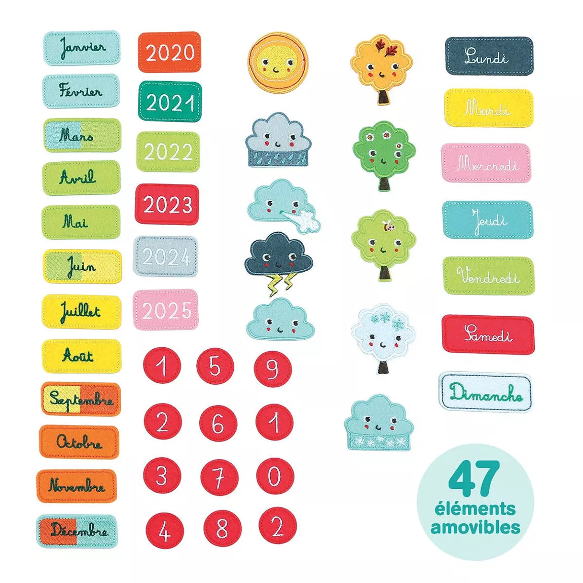 Calendrier Mural Éducatif en Tissu