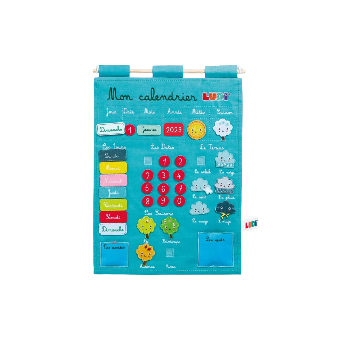 Calendrier Mural Éducatif en Tissu