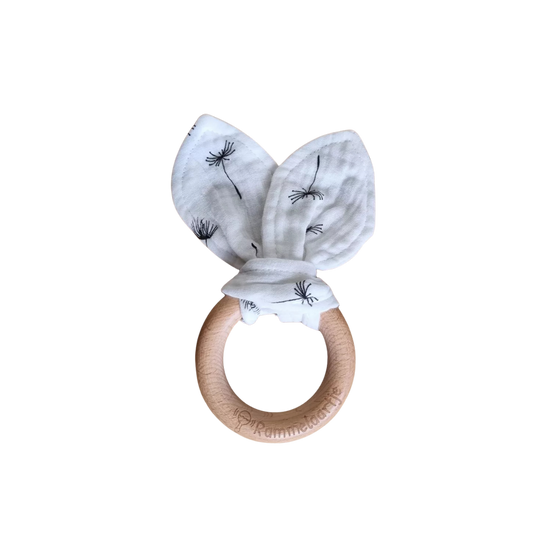 Anneau de Dentition en Bois avec Oreilles de Lapin