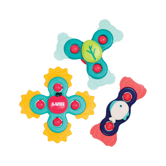 Lot de 3 Baby Spinners Animaux – Jouets rotatifs à ventouse